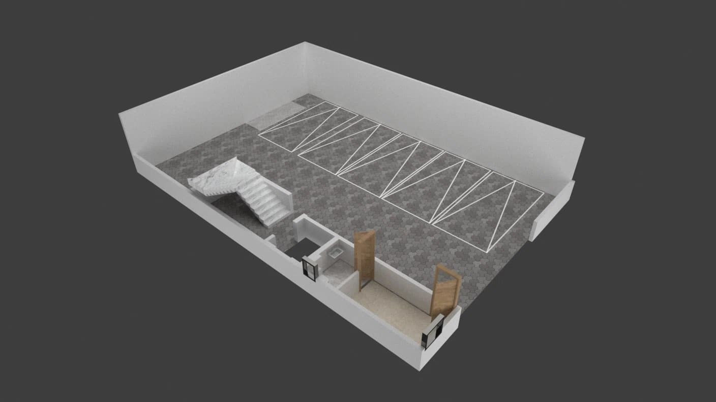 Parking-level cut-section drawing