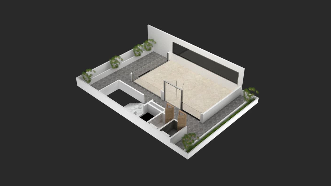 Terrace-level cut-section drawing