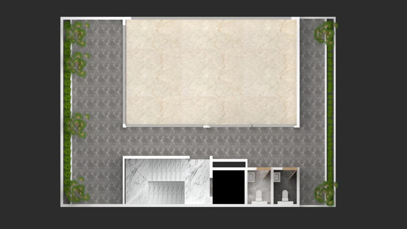Top view of terrace-level layout