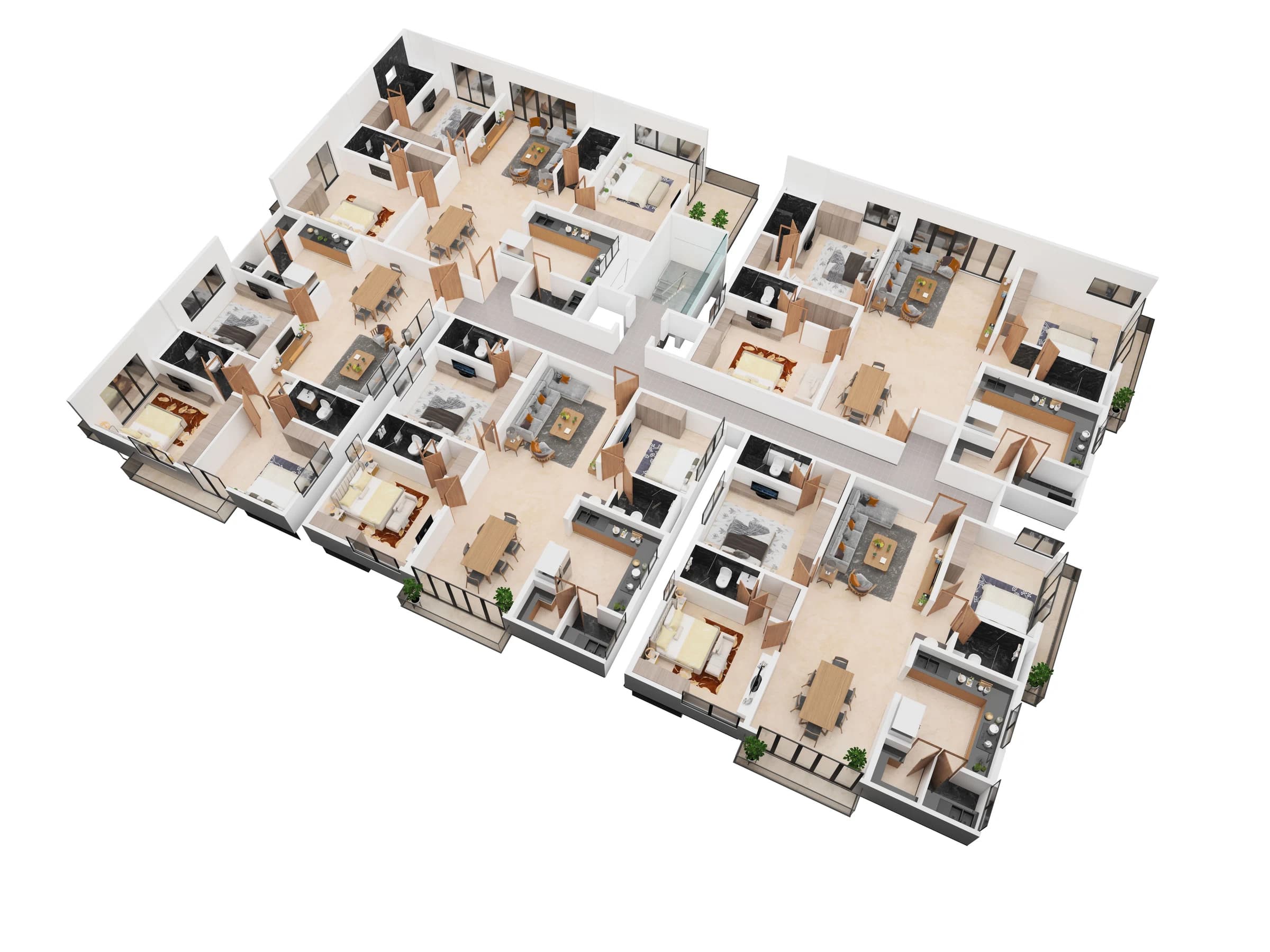 Cut-section view of a residential building