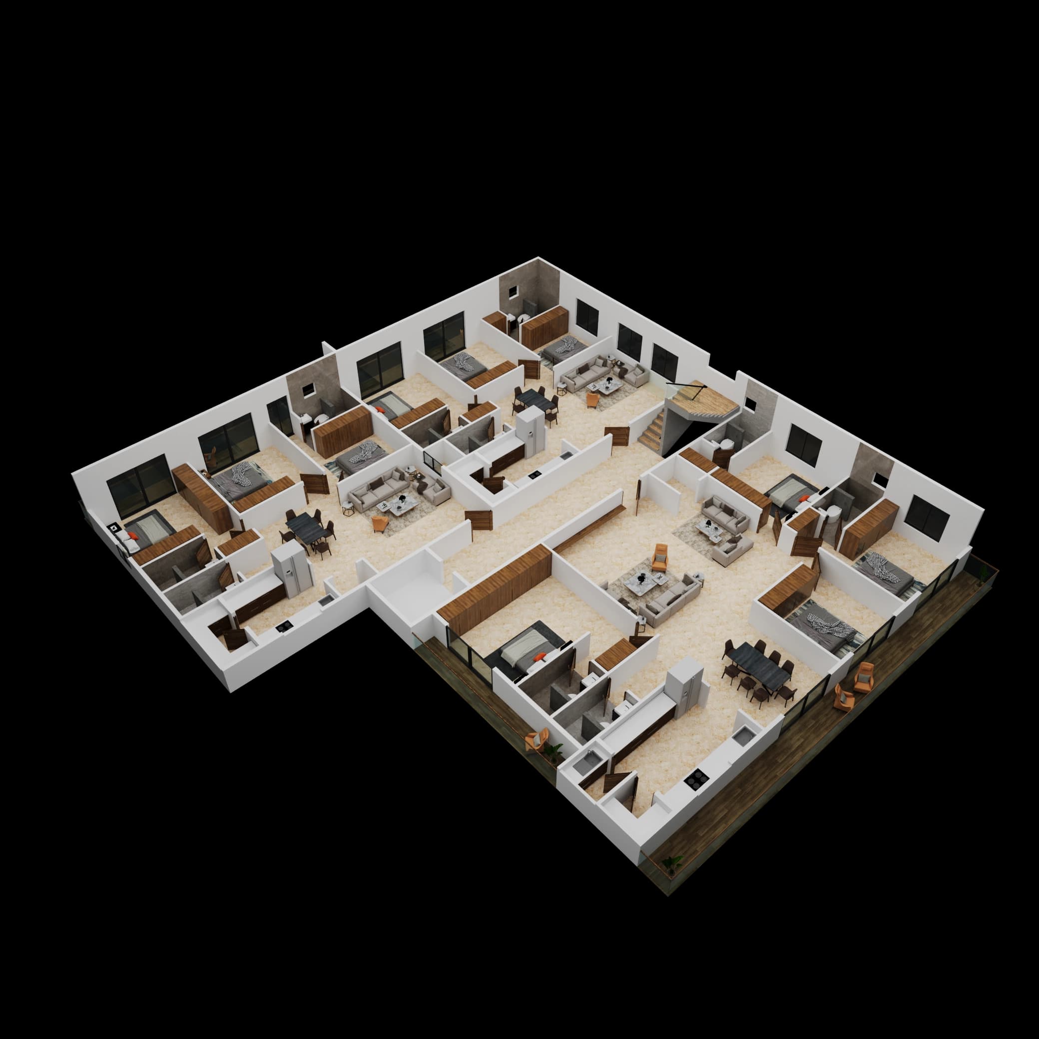 Isometric typical-floor layout