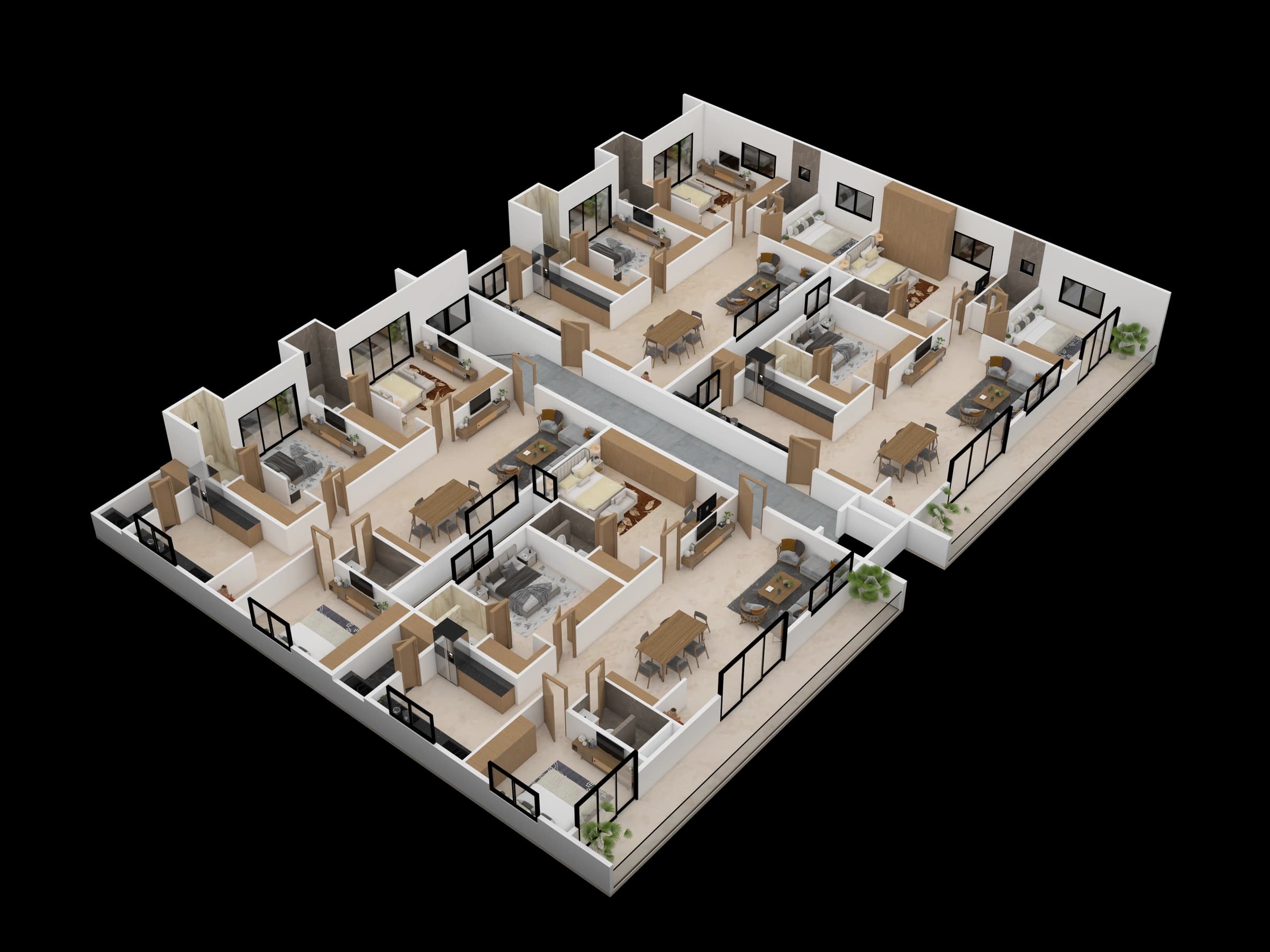 Typical cut-section view of residential floors