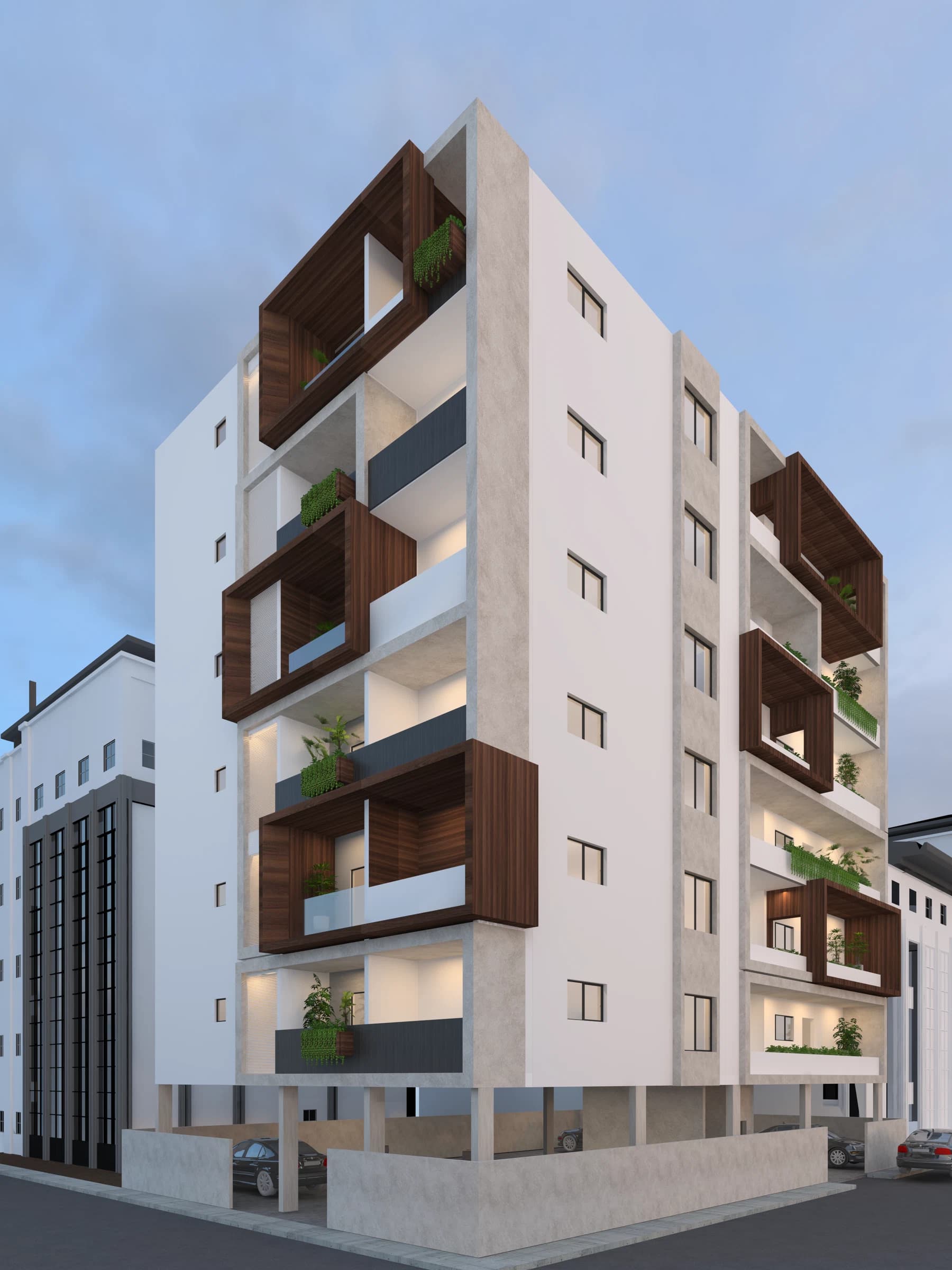 Daytime exterior view of a residential building