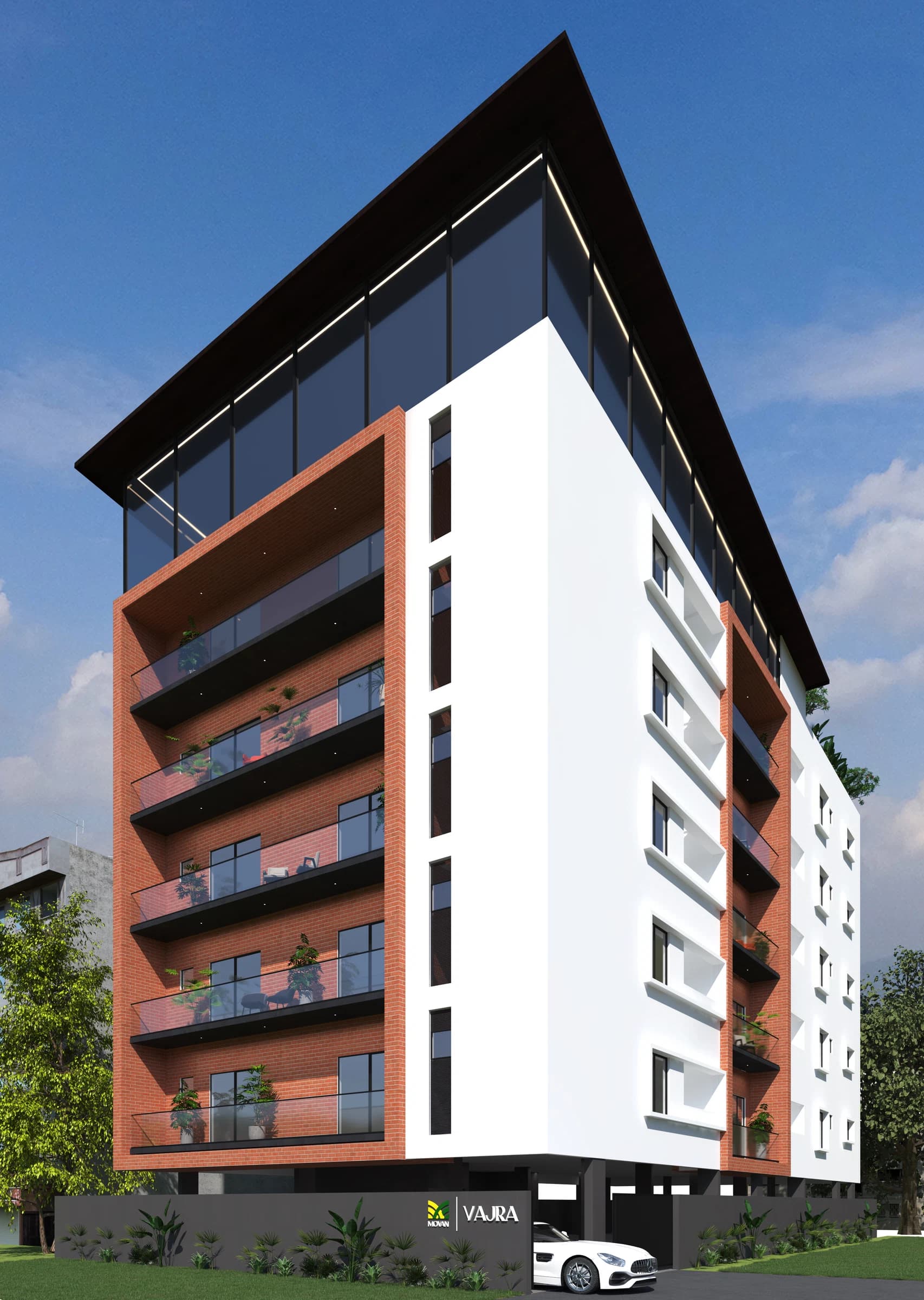 Daytime exterior view of a residential building