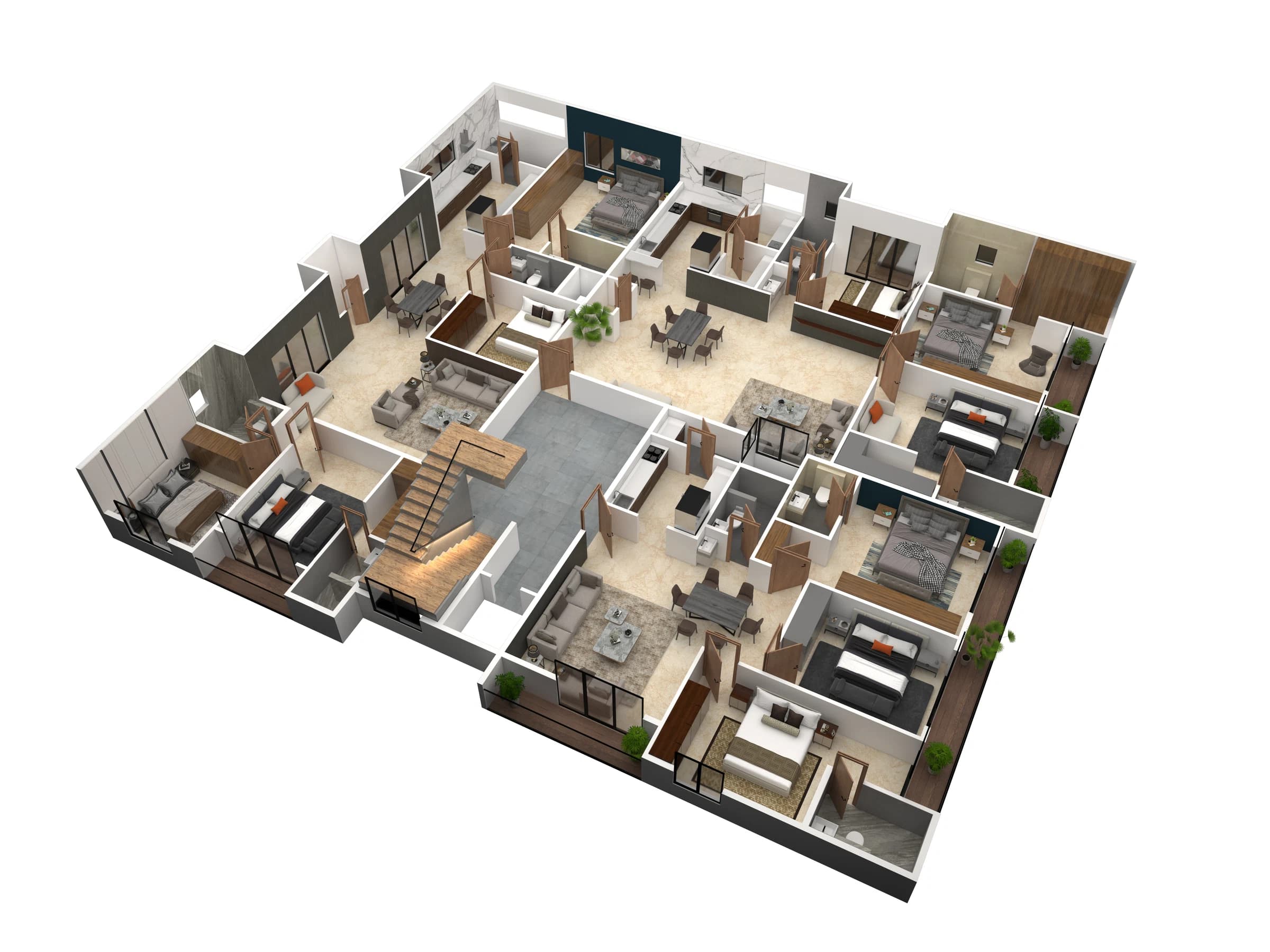 Typical cut-section view of residential floors