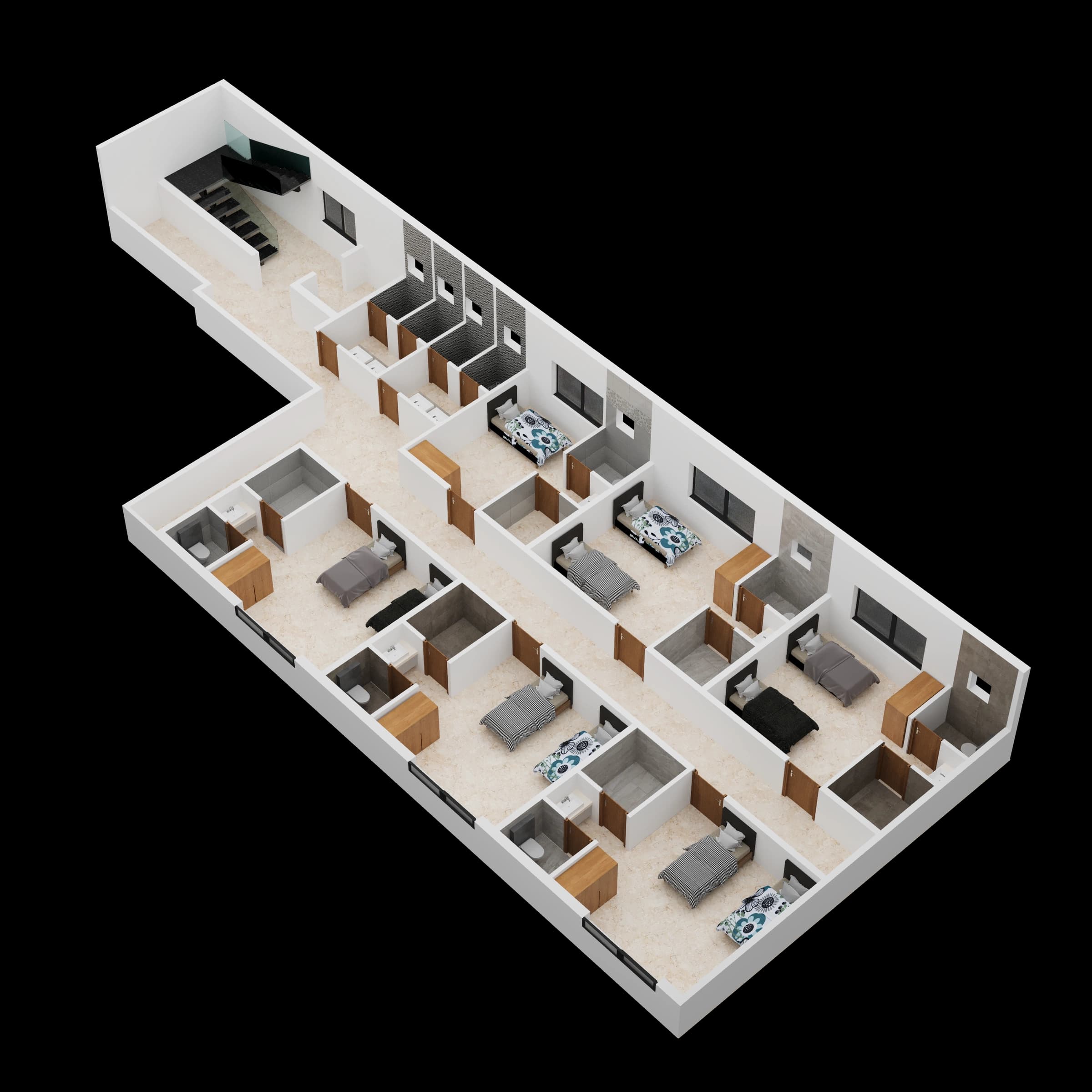 Typical-floor isometric layout drawing