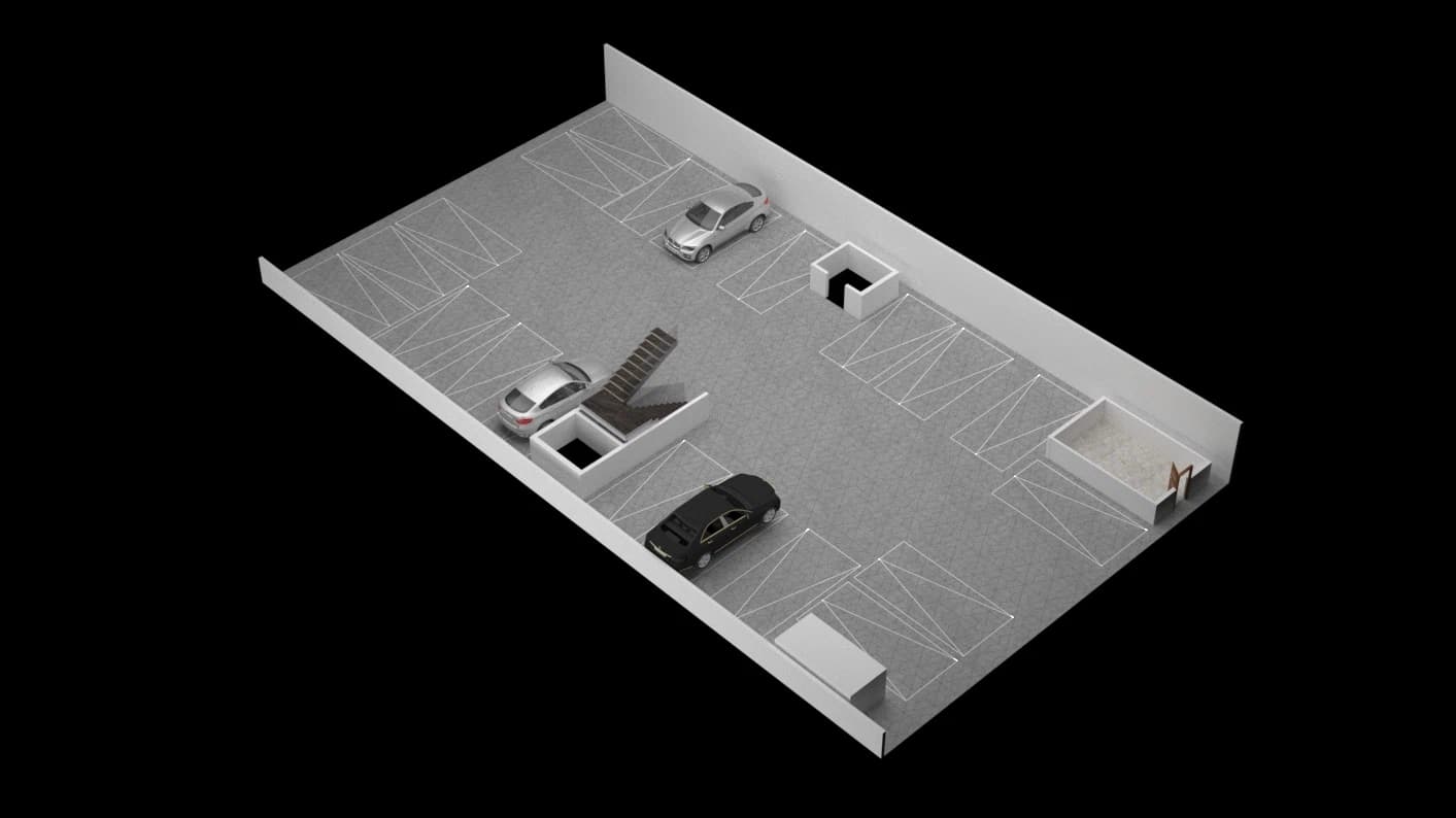 Ground-level cut-section drawing