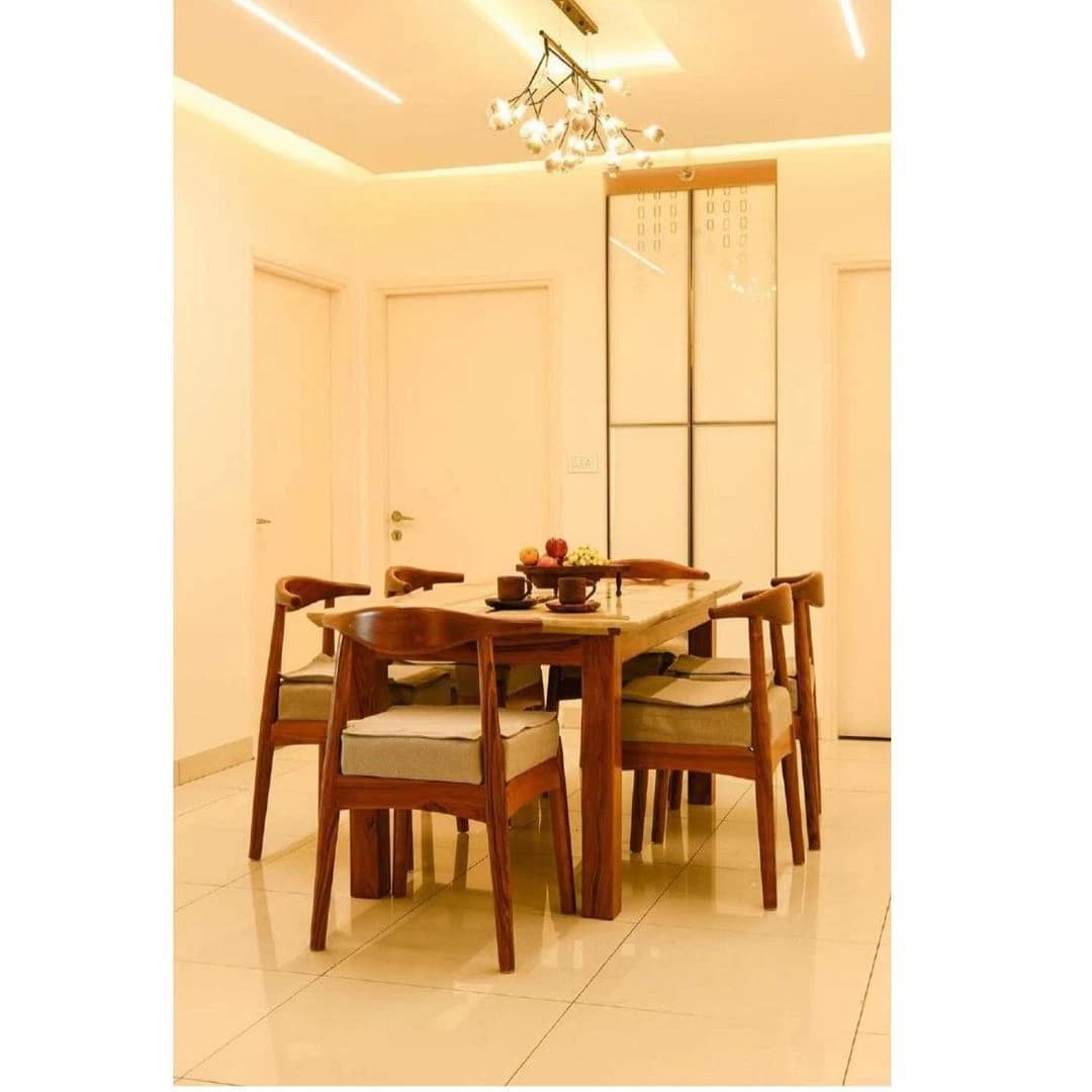 Dining area with table and chairs